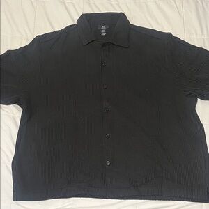 H&M Men's Casual Black Button Down Shirt